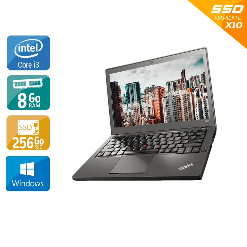 Lenovo ThinkPad X240 12,5'' i3 - 8Go RAM 240Go SSD Windows 10  Très bon étatOccasion certifiée reconditionnée Bon état -  reconditionné disponible sur Kiatoo