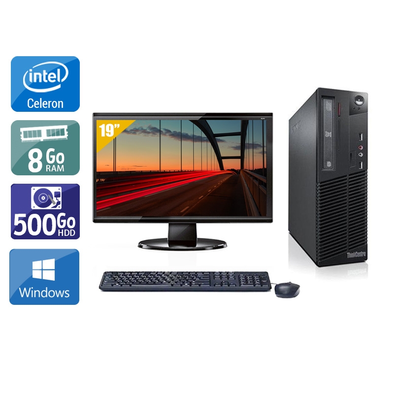 Acheter Lenovo ThinkCentre M72E SFF Celeron Dual Core + Écran - 19'' 8Go RAM 500Go HDD Windows 10 Bon étatOccasion certifiée reconditionnée Bon état - 224,17 € Lenovo ThinkCentre M72E SFF Celeron Dual Core + Écran - 19'' 8Go RAM 500Go HDD Windows 10 Bon étatOccasion certifiée reconditionnée Bon état - reconditionné disponible sur Kiatoo