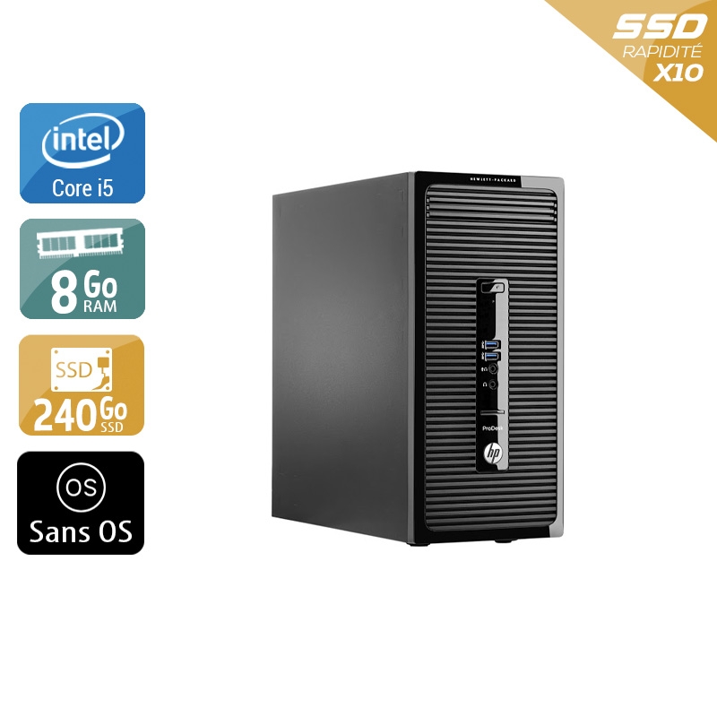HP ProDesk 490 G2 Tower i5 - 8Go RAM 240Go SSD Sans OS  Très bon étatOccasion certifiée reconditionnée Bon état -  reconditionné disponible sur Kiatoo