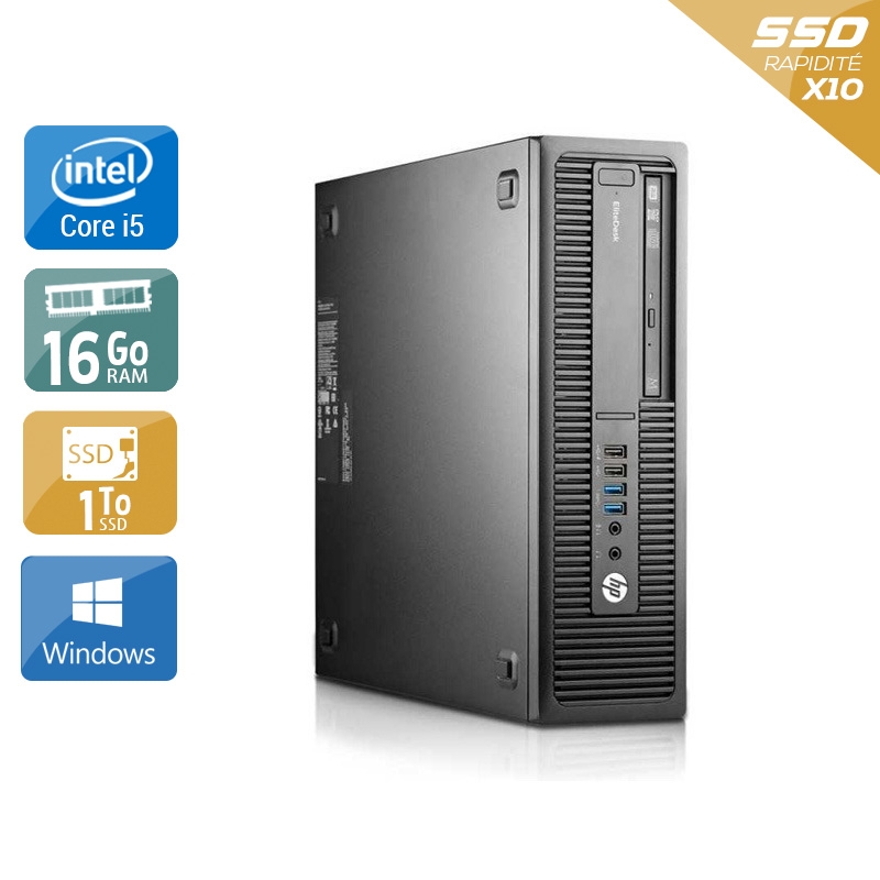 HP EliteDesk 800 G1 SFF i5 - 16Go RAM 1To SSD Windows 10  État correctOccasion certifiée reconditionnéeOccasion certifiée reconditionnée Bon état -  reconditionné disponible sur Kiatoo