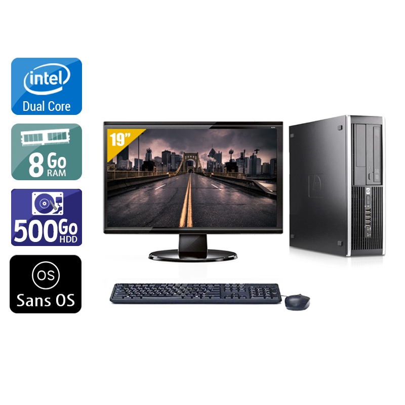 HP Compaq Pro 6000 SFF Dual Core + Écran - 19'' 8Go RAM 500Go HDD Sans OS  Bon étatOccasion certifiée reconditionnée Bon état -  reconditionné disponible sur Kiatoo