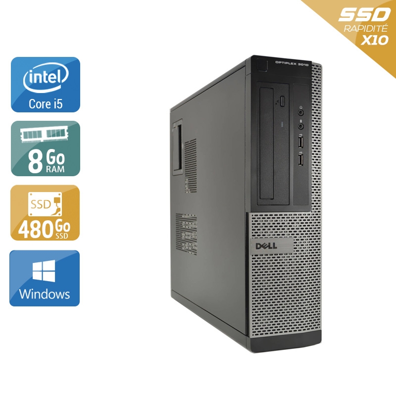 Dell Optiplex 3010 Desktop i5 - 8Go RAM 480Go SSD Windows 10  État correctOccasion certifiée reconditionnée Bon état -  reconditionné disponible sur Kiatoo