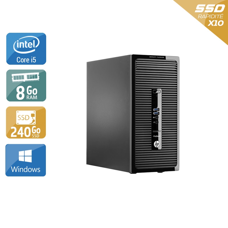 HP ProDesk 400 G2 Tower i5 - 8Go RAM 240Go SSD Windows 10  Bon étatOccasion certifiée reconditionnée Bon état -  reconditionné disponible sur Kiatoo