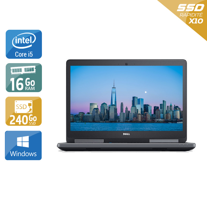 Dell Precision 7510 15,6'' i5 - 16Go RAM 240Go SSD Windows 10  État correctOccasion certifiée reconditionnée Bon état -  reconditionné disponible sur Kiatoo