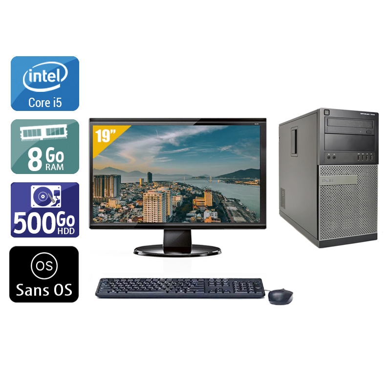 Dell Optiplex 990 Tower i5 + Écran - 19'' 8Go RAM 500Go HDD Sans OS  Bon étatOccasion certifiée reconditionnée Bon état -  reconditionné disponible sur Kiatoo