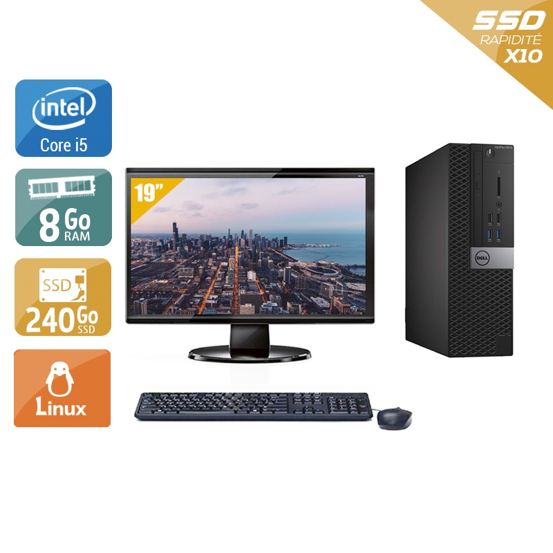 Dell Optiplex 5040 SFF i5 + Écran - 19'' 8Go RAM 240Go SSD Linux  Bon étatOccasion certifiée reconditionnée Bon état -  reconditionné disponible sur Kiatoo