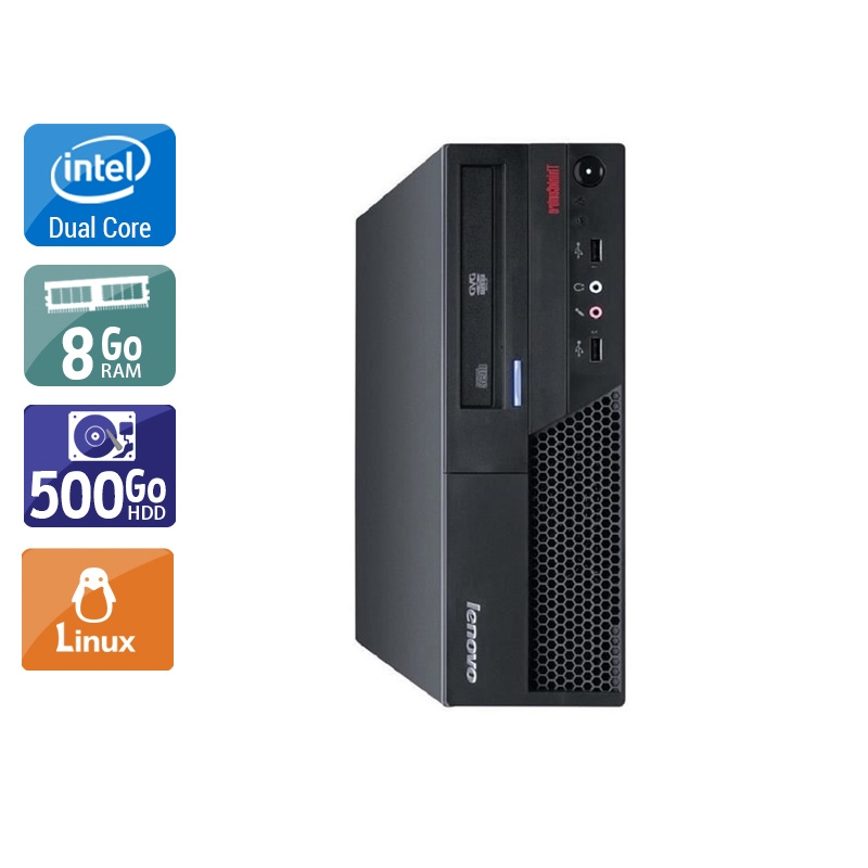 Lenovo ThinkCentre M58 SFF Dual Core - 8Go RAM 500Go HDD Linux  Très bon étatOccasion certifiée reconditionnée Bon état -  reconditionné disponible sur Kiatoo