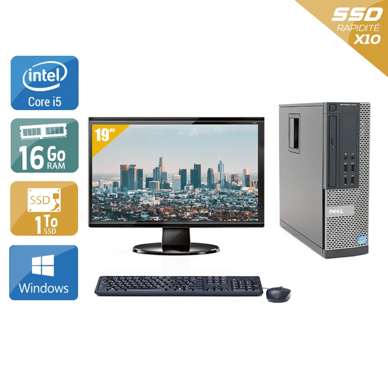 Dell Optiplex 9020 SFF i5 + Écran - 19'' 16Go RAM 1To SSD Windows 10  Bon étatOccasion certifiée reconditionnée Bon état -  reconditionné disponible sur Kiatoo