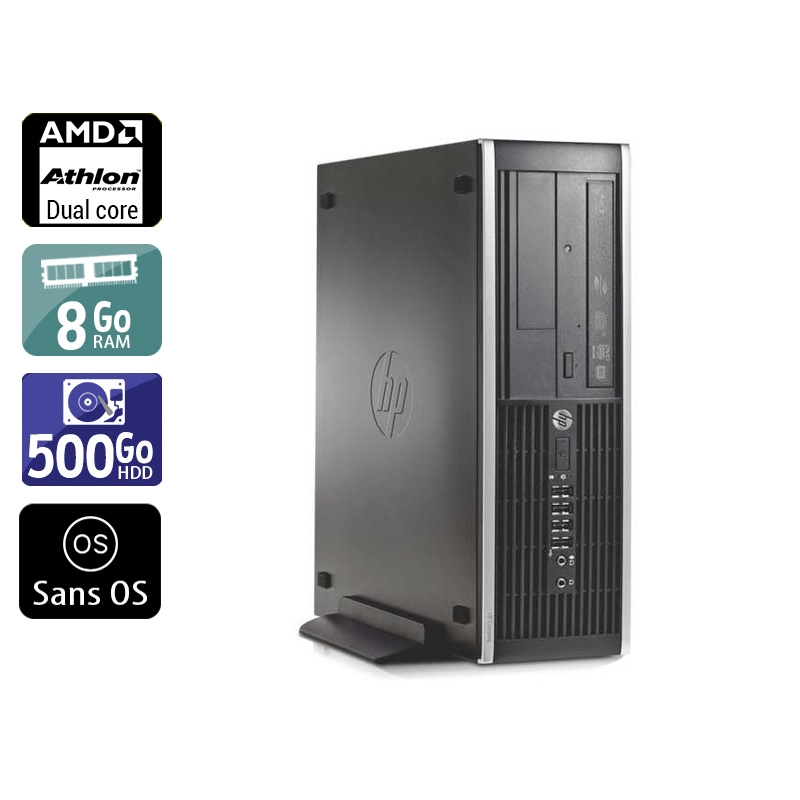 HP Compaq Pro 6005 SFF AMD Athlon Dual Core - 8Go RAM 500Go HDD Sans OS  Très bon étatOccasion certifiée reconditionnée Bon état -  reconditionné disponible sur Kiatoo