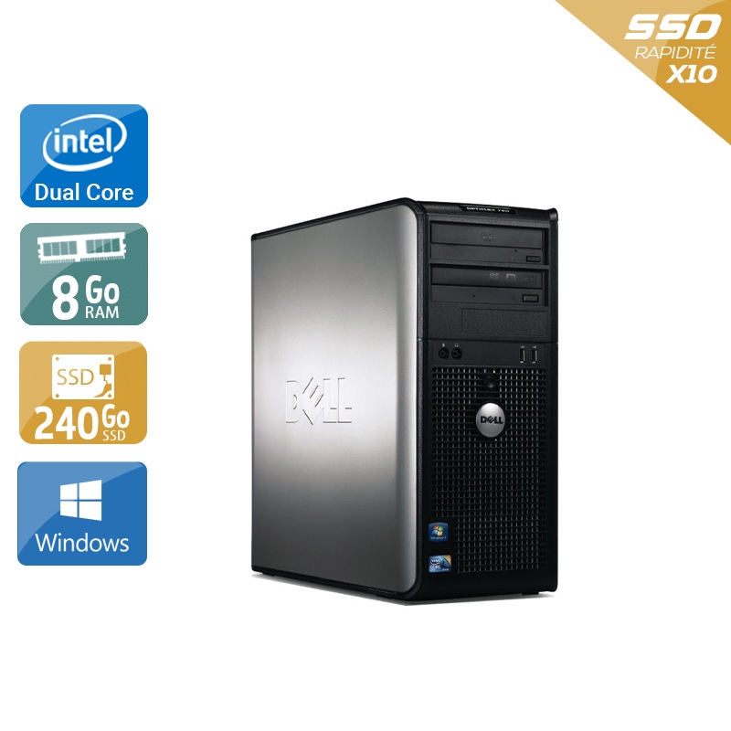 Dell Optiplex 780 Tower Dual Core - 8Go RAM 240Go SSD Windows 10  Bon étatOccasion certifiée reconditionnée Bon état -  reconditionné disponible sur Kiatoo