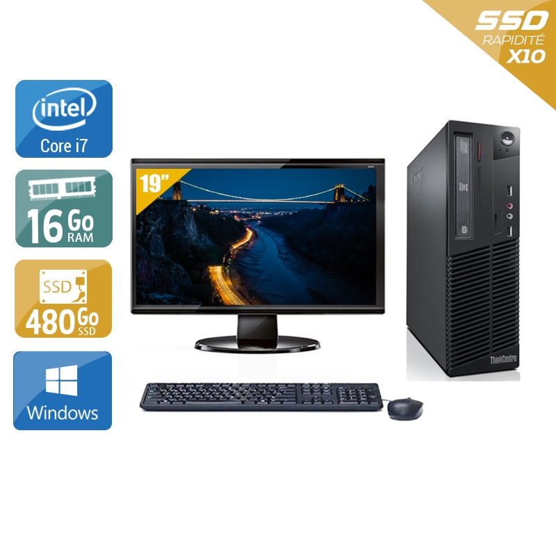 Acheter Lenovo ThinkCentre M73 SFF i7 + Écran - 19'' 16Go RAM 480Go SSD Windows 10 Bon étatOccasion certifiée reconditionnée Bon état - 299,17 € Lenovo ThinkCentre M73 SFF i7 + Écran - 19'' 16Go RAM 480Go SSD Windows 10 Bon étatOccasion certifiée reconditionnée Bon état - reconditionné disponible sur Kiatoo