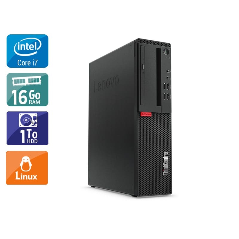 Acheter Lenovo ThinkCentre M910 SFF i7 Gen 6 - 16Go RAM 1To HDD Linux Très bon étatOccasion certifiée reconditionnée Bon état - 282,50 € Lenovo ThinkCentre M910 SFF i7 Gen 6 - 16Go RAM 1To HDD Linux Très bon étatOccasion certifiée reconditionnée Bon état - reconditionné disponible sur Kiatoo