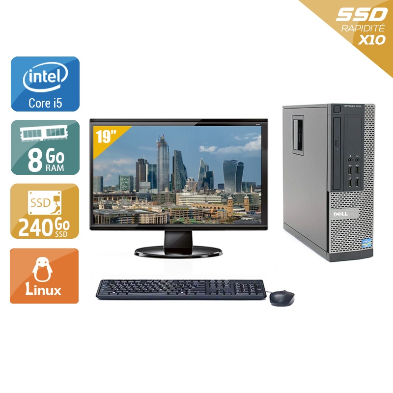 Dell Optiplex 9010 SFF i5 + Écran - 19'' 8Go RAM 240Go SSD Linux  Bon étatOccasion certifiée reconditionnée Bon état -  reconditionné disponible sur Kiatoo