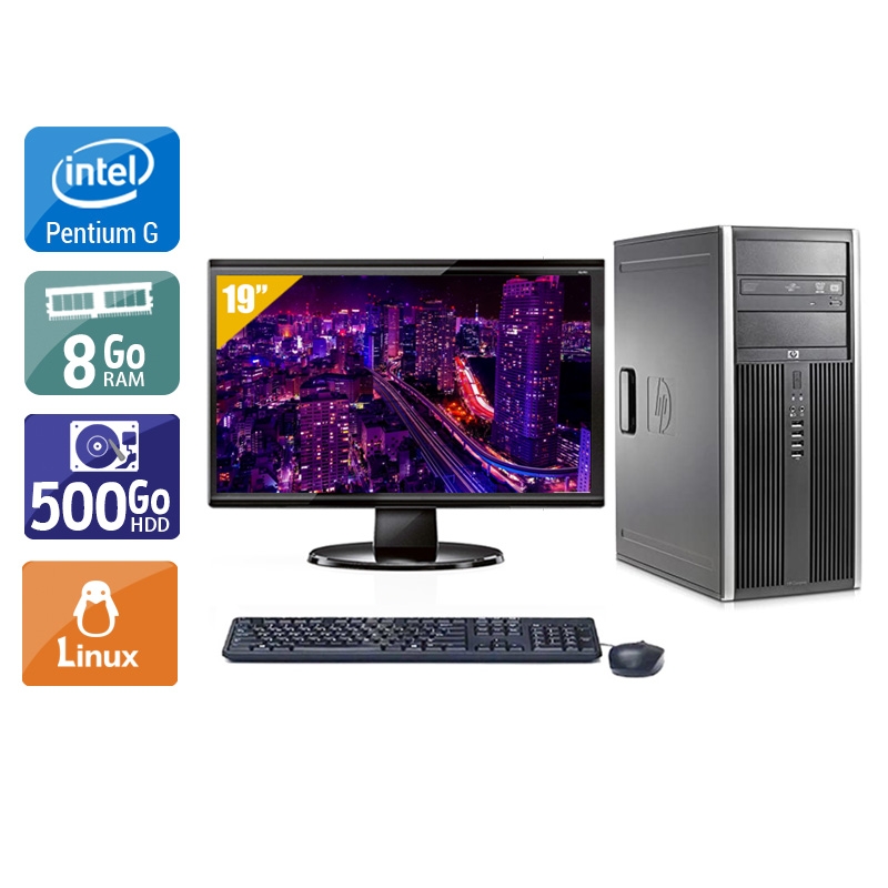 HP Compaq Elite 8300 Tower Pentium G Dual Core + Écran - 19'' 8Go RAM 500Go HDD Linux  Bon étatOccasion certifiée reconditionnée Bon état -  reconditionné disponible sur Kiatoo