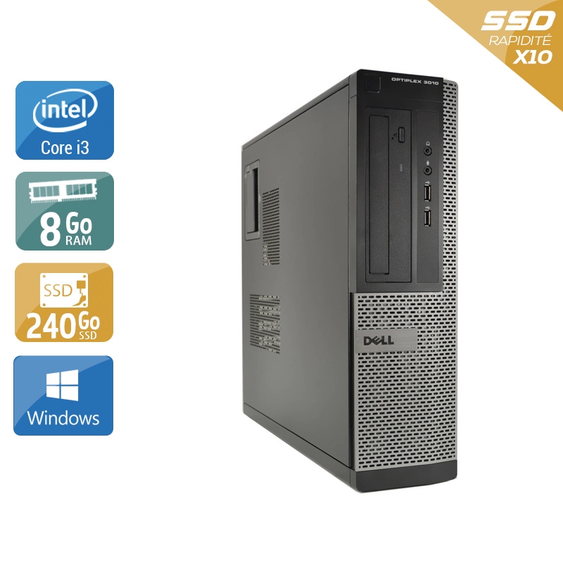 Dell Optiplex 3010 Desktop i3 - 8Go RAM 240Go SSD Windows 10  Bon étatOccasion certifiée reconditionnée Bon état -  reconditionné disponible sur Kiatoo