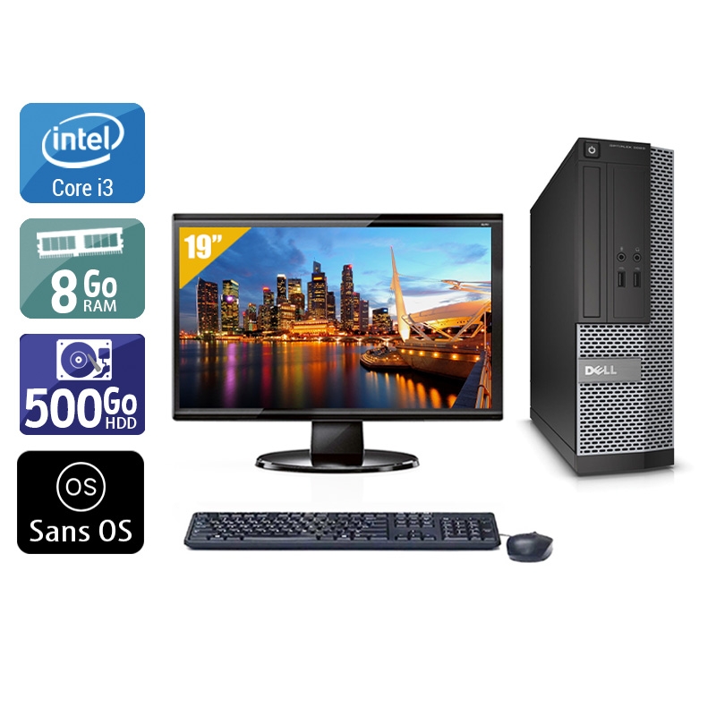 Dell Optiplex 3020 SFF i3 + Écran - 19'' 8Go RAM 500Go HDD Sans OS  Bon étatOccasion certifiée reconditionnée Bon état -  reconditionné disponible sur Kiatoo