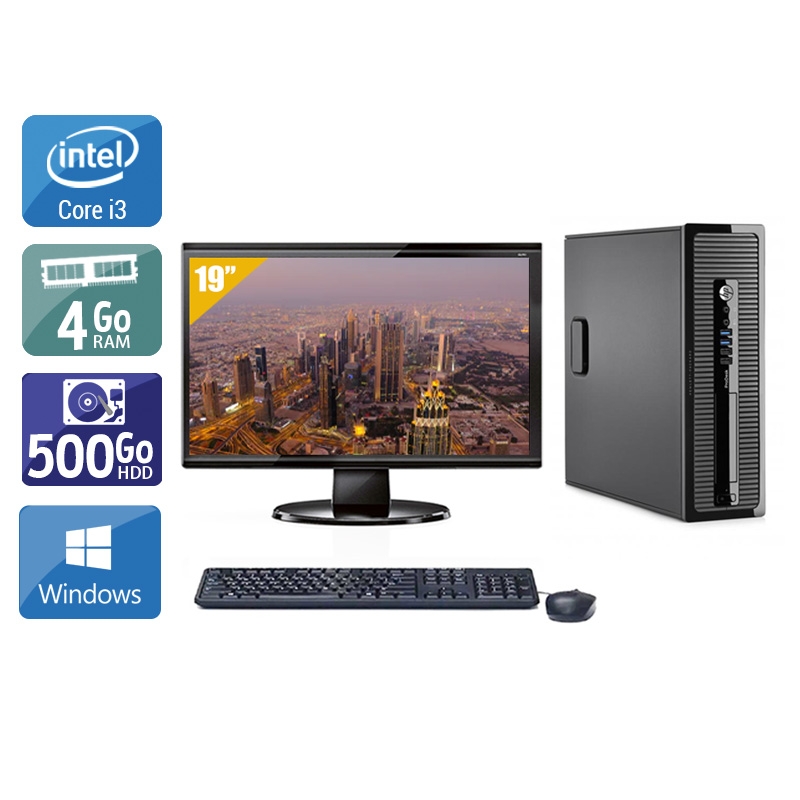 HP ProDesk 400 G2 SFF i3 + Écran - 19'' 4Go RAM 500Go HDD Windows 10  Bon étatOccasion certifiée reconditionnée Bon état -  reconditionné disponible sur Kiatoo