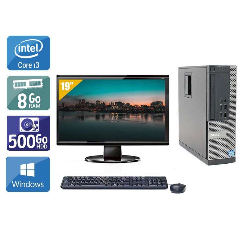 Dell Optiplex 7010 SFF i3 + Écran - 19'' 8Go RAM 500Go HDD Windows 10  Très bon étatOccasion certifiée reconditionnée Bon état -  reconditionné disponible sur Kiatoo