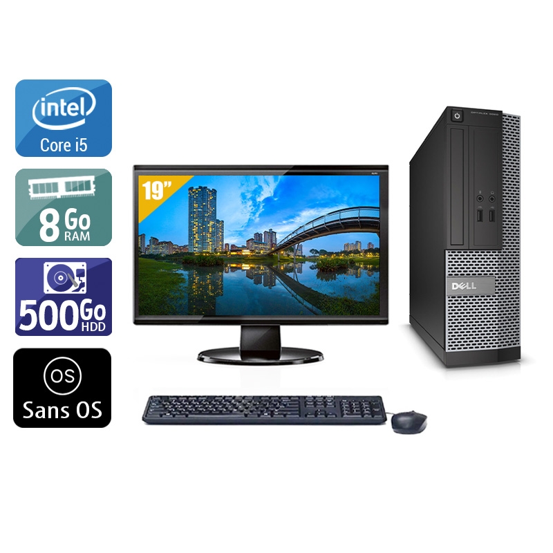 Dell Optiplex 3020 SFF i5 + Écran - 19'' 8Go RAM 500Go HDD Sans OS  Bon étatOccasion certifiée reconditionnée Bon état -  reconditionné disponible sur Kiatoo