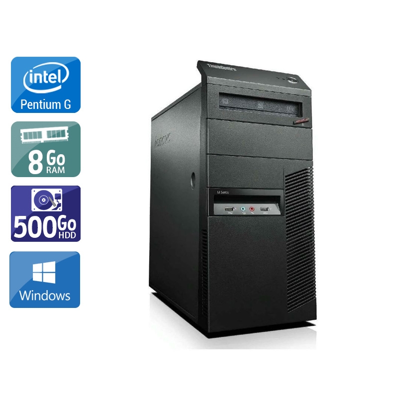 Lenovo ThinkCentre M81 Tower Pentium G Dual Core - 8Go RAM 500Go HDD Windows 10  État correctOccasion certifiée reconditionnée Bon état -  reconditionné disponible sur Kiatoo
