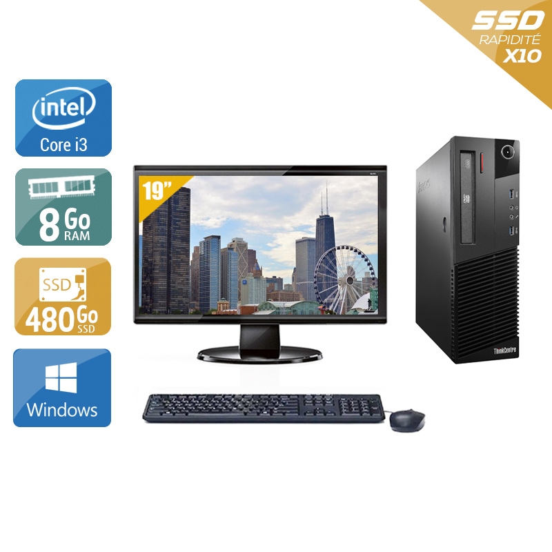 Acheter Lenovo ThinkCentre M93 SFF i3 + Écran - 19'' 8Go RAM 480Go SSD Windows 10 Bon étatOccasion certifiée reconditionnée Bon état - 265,83 € Lenovo ThinkCentre M93 SFF i3 + Écran - 19'' 8Go RAM 480Go SSD Windows 10 Bon étatOccasion certifiée reconditionnée Bon état - reconditionné disponible sur Kiatoo