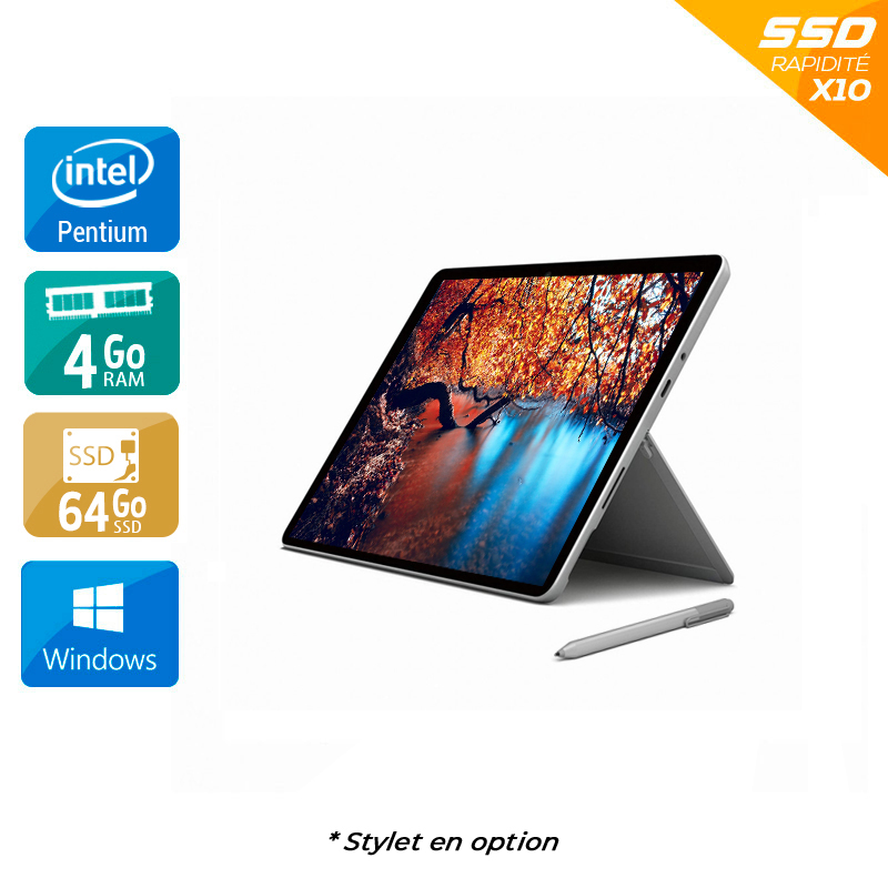 Microsoft Surface Go 1824 10'' Pentium Gold 4Go RAM 64Go SSD Windows 10  Bon étatOccasion certifiée reconditionnée Bon état -  reconditionné disponible sur Kiatoo