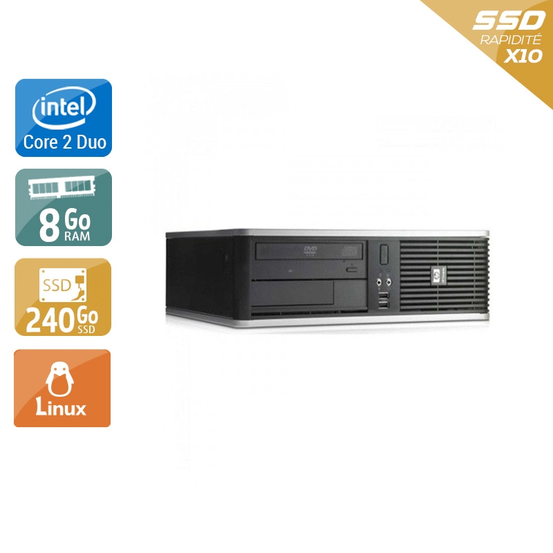 HP Compaq dc7800 SFF Core 2 Duo - 8Go RAM 240Go SSD Linux  Très bon étatOccasion certifiée reconditionnée Bon état -  reconditionné disponible sur Kiatoo