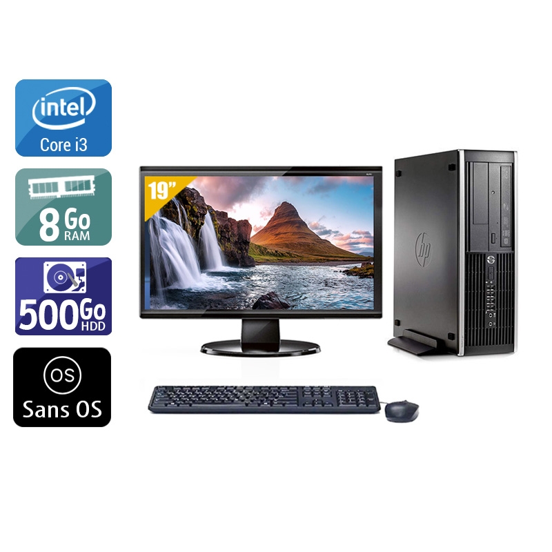HP Compaq Pro 6300 SFF i3 + Écran - 19'' 8Go RAM 500Go HDD Sans OS  Très bon étatOccasion certifiée reconditionnée Bon état -  reconditionné disponible sur Kiatoo