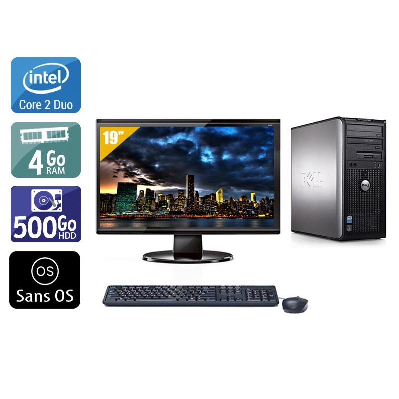 Dell Optiplex 360 Tower Core 2 Duo + Écran - 19'' 4Go RAM 500Go HDD Sans OS  Bon étatOccasion certifiée reconditionnée Bon état -  reconditionné disponible sur Kiatoo