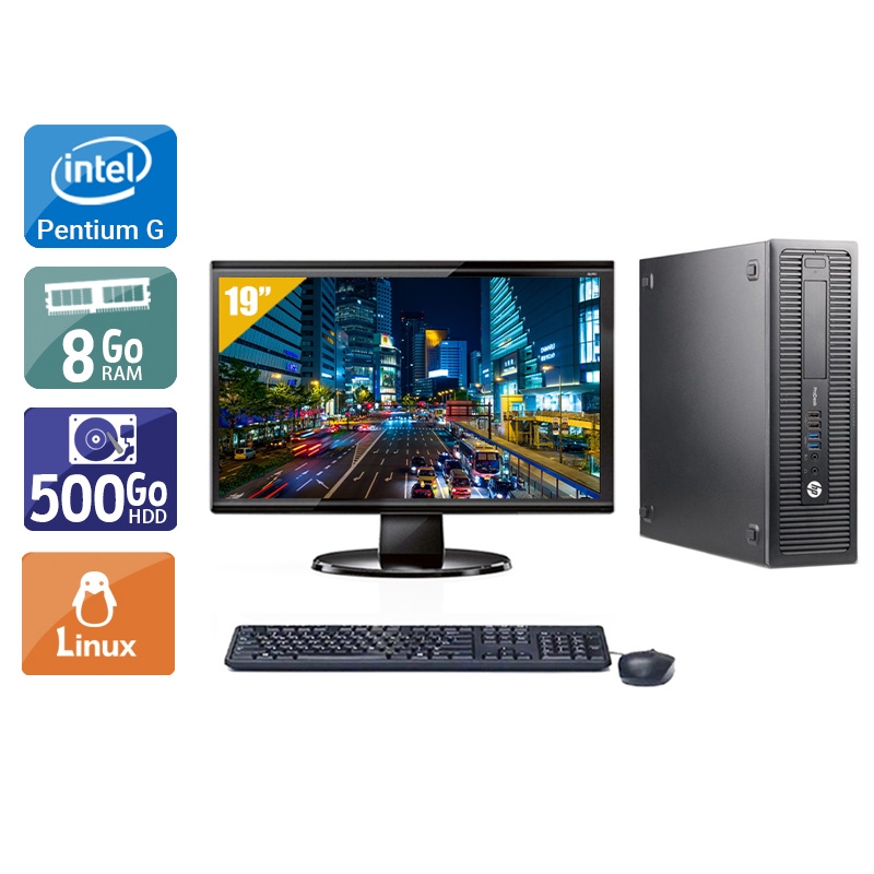HP ProDesk 600 G1 SFF Pentium G Dual Core + Écran - 19'' 8Go RAM 500Go HDD Linux  Bon étatOccasion certifiée reconditionnée Bon état -  reconditionné disponible sur Kiatoo
