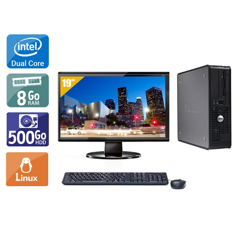 Dell Optiplex 760 SFF Dual Core + Écran - 19'' 8Go RAM 500Go HDD Linux  État correctOccasion certifiée reconditionnée Bon état -  reconditionné disponible sur Kiatoo