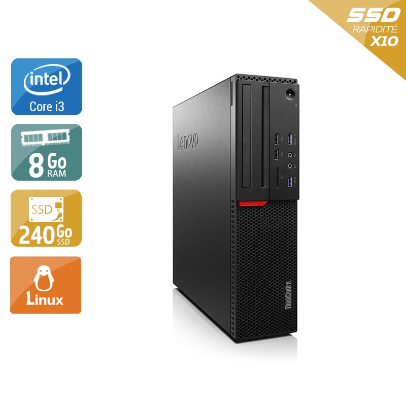 Lenovo ThinkCentre M700 SFF i3 Gen 6 - 8Go RAM 240Go SSD Linux  État correctOccasion certifiée reconditionnée Bon état -  reconditionné disponible sur Kiatoo