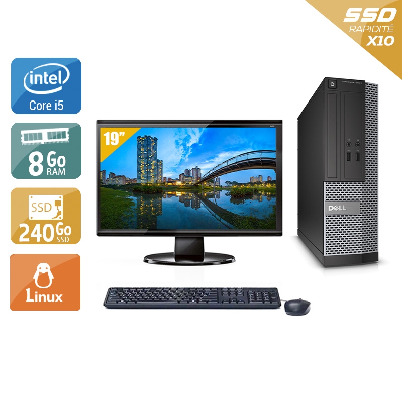 Dell Optiplex 3020 SFF i5 + Écran - 19'' 8Go RAM 240Go SSD Linux  Bon étatOccasion certifiée reconditionnée Bon état -  reconditionné disponible sur Kiatoo