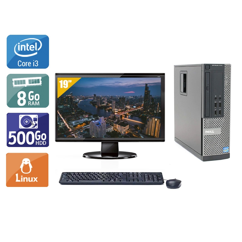 Dell Optiplex 990 SFF i3 + Écran - 19'' 8Go RAM 500Go HDD Linux  Très bon étatOccasion certifiée reconditionnée Bon état -  reconditionné disponible sur Kiatoo
