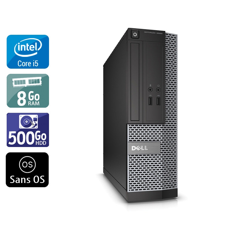 Dell Optiplex 3020 SFF i5 - 8Go RAM 500Go HDD Sans OS  Bon étatOccasion certifiée reconditionnée Bon état -  reconditionné disponible sur Kiatoo
