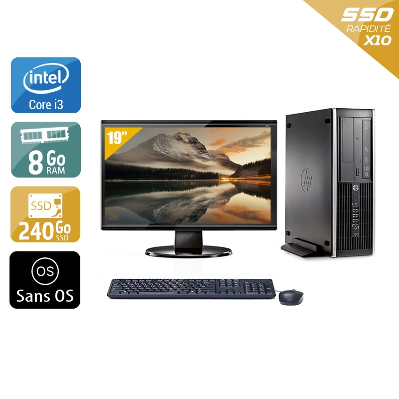 HP Compaq Pro 6200 SFF i3 + Écran - 19'' 8Go RAM 240Go SSD Sans OS  Bon étatOccasion certifiée reconditionnée Bon état -  reconditionné disponible sur Kiatoo