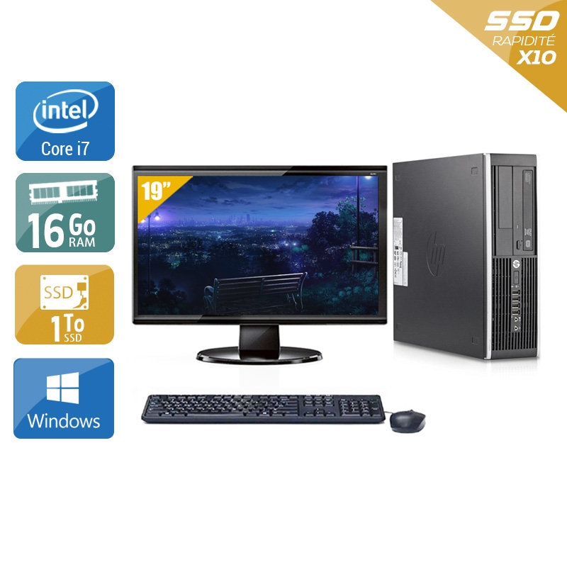 HP Compaq Elite 8200 SFF i7 + Écran - 19'' 16Go RAM 1To SSD Windows 10  Bon étatOccasion certifiée reconditionnée Bon état -  reconditionné disponible sur Kiatoo