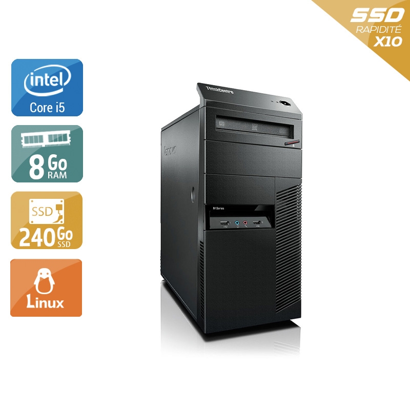 Lenovo ThinkCentre M90 Tower i5 - 8Go RAM 240Go SSD Linux  Bon étatOccasion certifiée reconditionnée Bon état -  reconditionné disponible sur Kiatoo