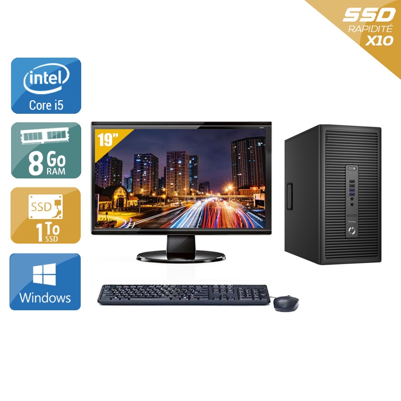 HP ProDesk 600 G2 Tower i5 Gen 6 + Écran - 19'' 8Go RAM 1To SSD Windows 10  Bon étatOccasion certifiée reconditionnée Bon état -  reconditionné disponible sur Kiatoo