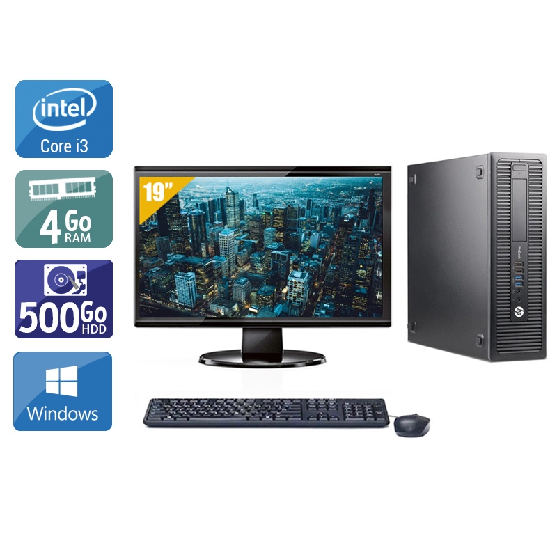 HP ProDesk 600 G2 SFF i3 Gen 6 + Écran - 19'' 4Go RAM 500Go HDD Windows 10  Bon étatOccasion certifiée reconditionnée Bon état -  reconditionné disponible sur Kiatoo