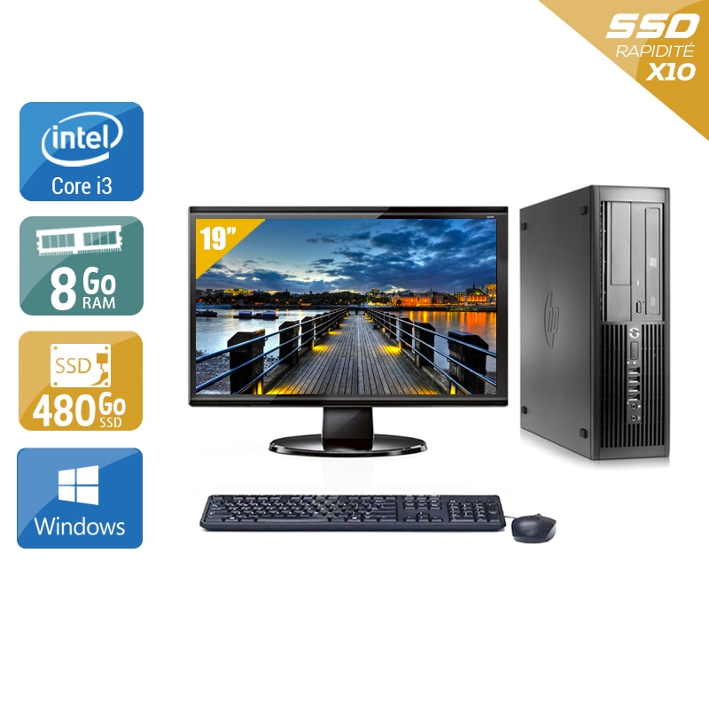 HP Compaq Pro 4300 SFF i3 + Écran - 19'' 8Go RAM 480Go SSD Windows 10  Très bon étatOccasion certifiée reconditionnée Bon état -  reconditionné disponible sur Kiatoo