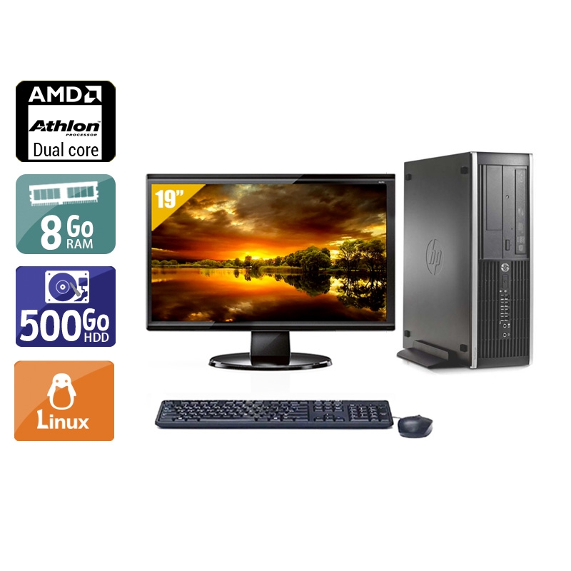 HP Compaq Pro 6005 SFF AMD Athlon Dual Core + Écran - 19'' 8Go RAM 500Go HDD Linux  Bon étatOccasion certifiée reconditionnée Bon état -  reconditionné disponible sur Kiatoo
