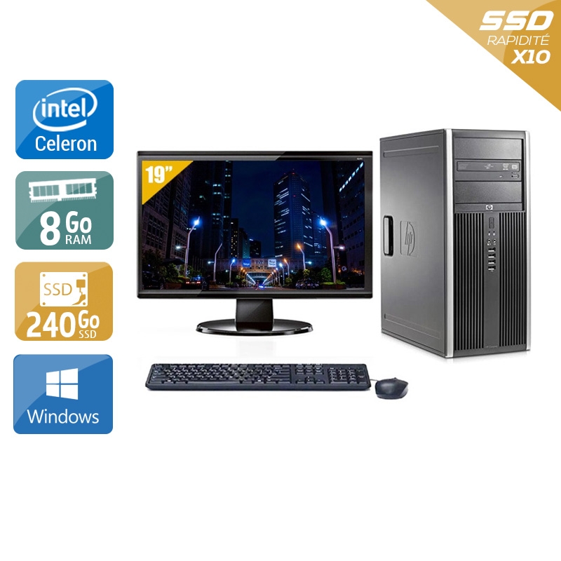 HP Compaq dc7800 Tower Celeron Dual Core + Écran - 19'' 8Go RAM 240Go SSD Windows 10  Bon étatOccasion certifiée reconditionnée Bon état -  reconditionné disponible sur Kiatoo