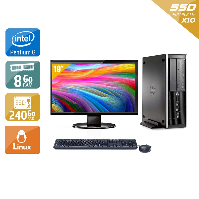 HP Compaq Pro 6200 SFF Pentium G Dual Core + Écran - 19'' 8Go RAM 240Go SSD Linux  Bon étatOccasion certifiée reconditionnée Bon état -  reconditionné disponible sur Kiatoo