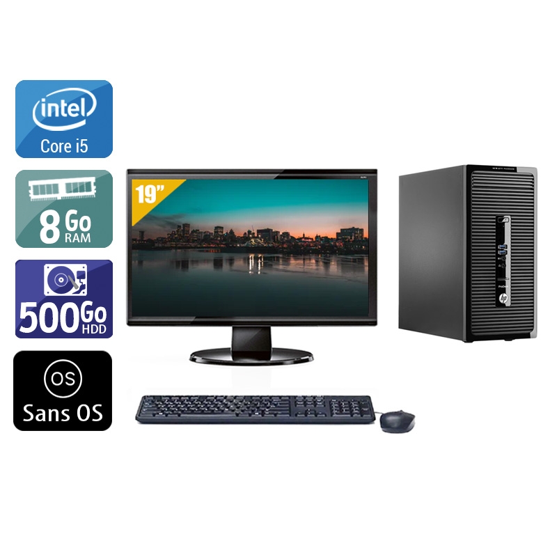 HP ProDesk 490 G2 Tower i5 + Écran - 19'' 8Go RAM 500Go HDD Sans OS  Bon étatOccasion certifiée reconditionnée Bon état -  reconditionné disponible sur Kiatoo