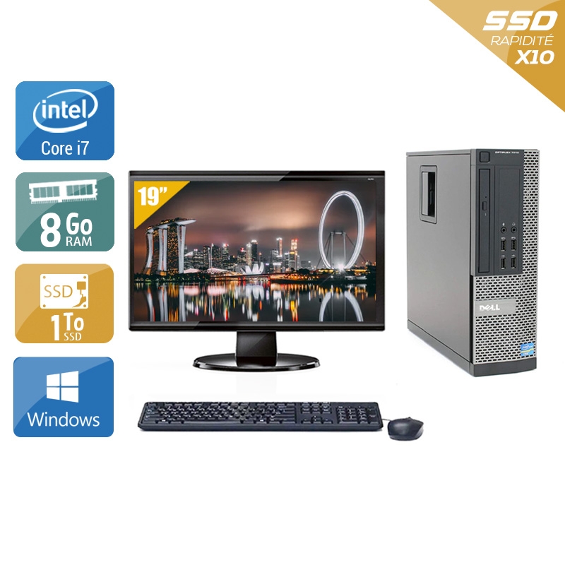 Dell Optiplex 9010 SFF i7 + Écran - 19'' 8Go RAM 1To SSD Windows 10  Très bon étatOccasion certifiée reconditionnée Bon état -  reconditionné disponible sur Kiatoo