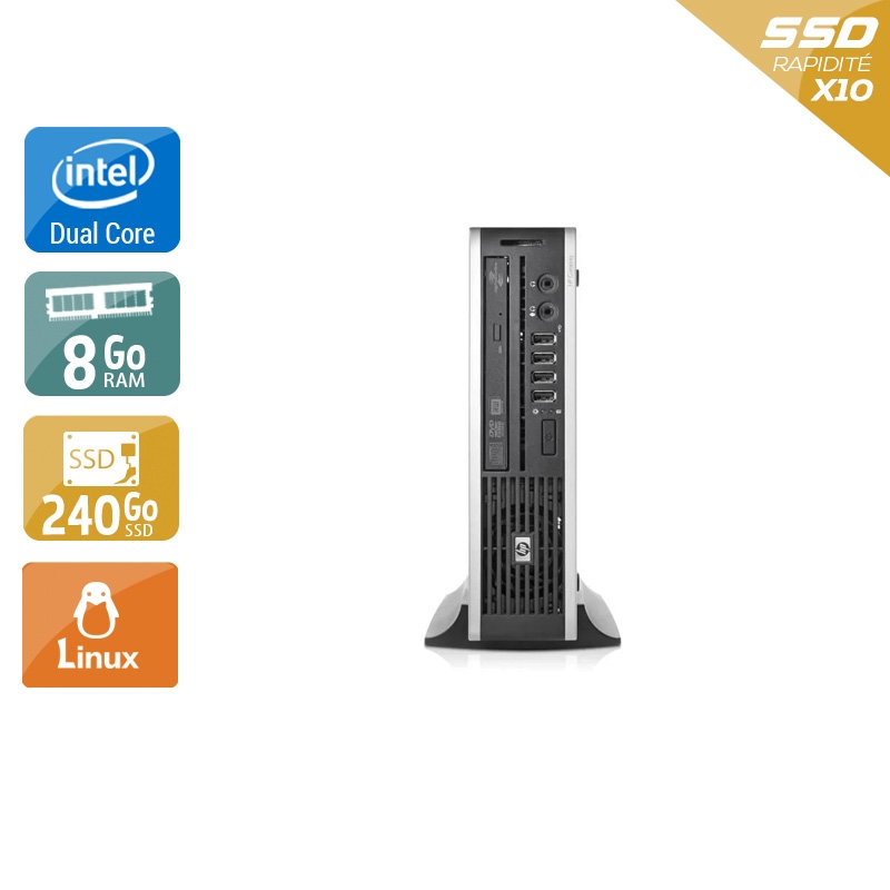 HP Compaq Elite 8000 USDT Dual Core - 8Go RAM 240Go SSD Linux  État correctOccasion certifiée reconditionnée Bon état -  reconditionné disponible sur Kiatoo