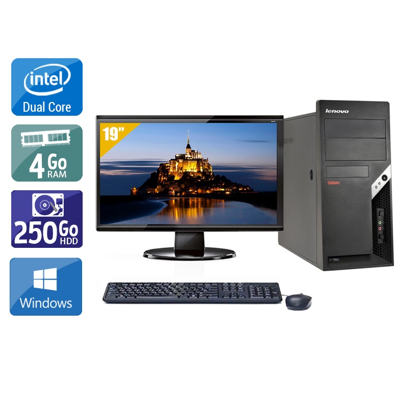 Acheter Lenovo ThinkCentre M57 Tower Dual Core + Écran - 19'' 4Go RAM 250Go HDD Windows 10 Bon étatOccasion certifiée reconditionnée Bon état - 224,17 € Lenovo ThinkCentre M57 Tower Dual Core + Écran - 19'' 4Go RAM 250Go HDD Windows 10 Bon étatOccasion certifiée reconditionnée Bon état - reconditionné disponible sur Kiatoo
