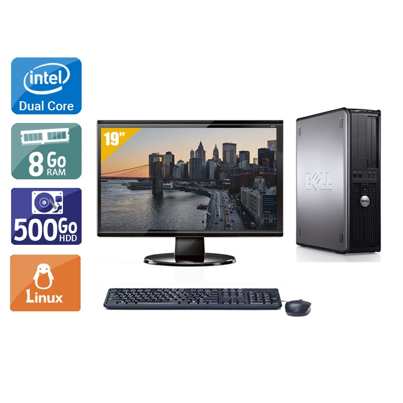 Dell Optiplex 780 SFF Dual Core + Écran - 19'' 8Go RAM 500Go HDD Linux  Bon étatOccasion certifiée reconditionnée Bon état -  reconditionné disponible sur Kiatoo