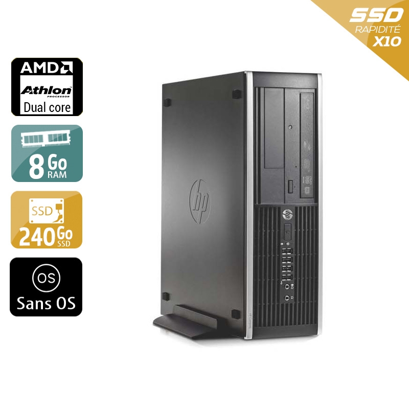 Acheter HP Compaq Pro 6005 SFF AMD Athlon Dual Core - 8Go RAM 240Go SSD Sans OS État correctOccasion certifiée reconditionnée Bon état - 165,83 € HP Compaq Pro 6005 SFF AMD Athlon Dual Core - 8Go RAM 240Go SSD Sans OS État correctOccasion certifiée reconditionnée Bon état - reconditionné disponible sur Kiatoo
